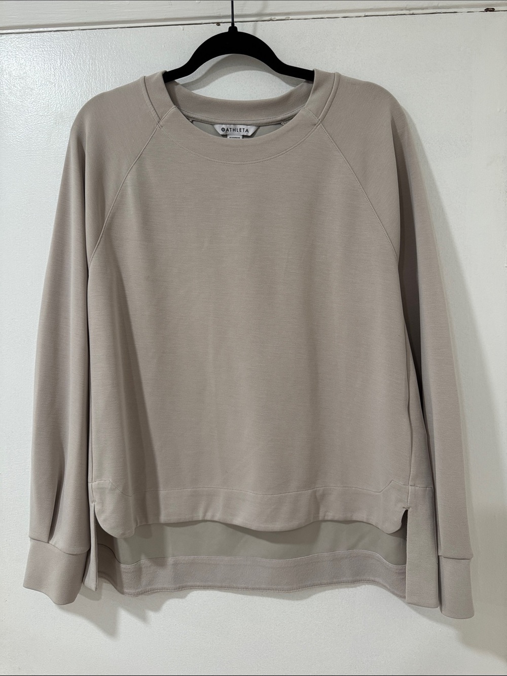 Athleta Crewneck Sweatshirt in Light Taupe
